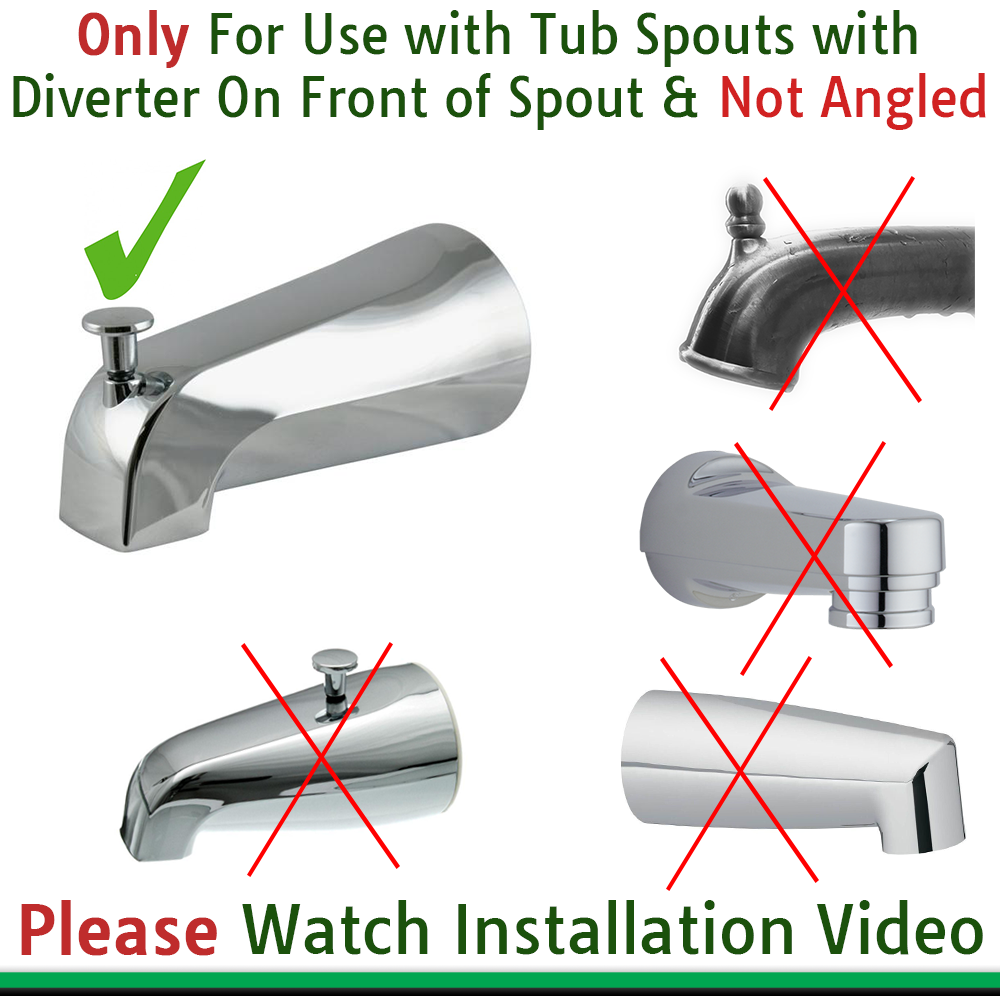 Wondurdog REGULAR SIZED Bathtub Spout and Garden Hose Attachment Dog Wash Kit w/ Splash Shield and Rubber Scrubbing Teeth. Spout Height 2.25" - 2.75"