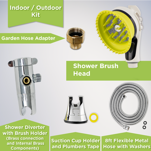 Wondurdog Quality Indoor / Outdoor Dog Wash Kit for Shower and Garden Hose