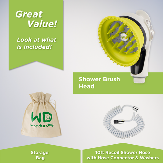 Wondurdog Dog Wash Attachment for Handheld Showers and Garden Hose Attachment