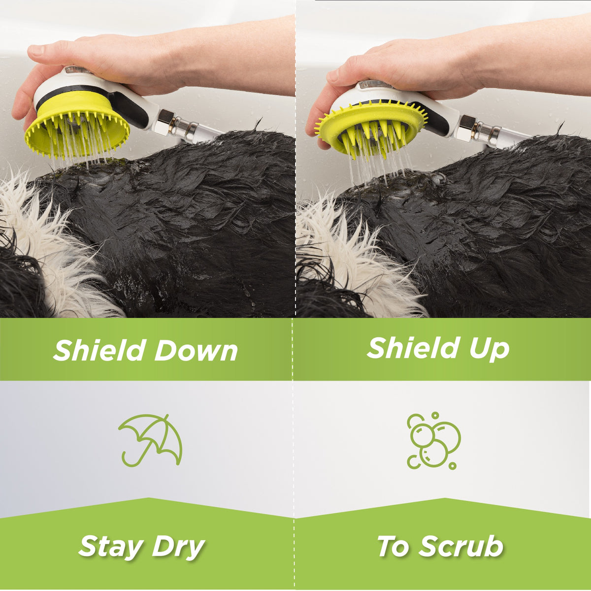 Wondurdog Bathtub Spout Dog Wash Kit with Splash Shield Brush and 6 ft Hose, Also Connects to a Garden Hose (Fits Spouts up to 2.8 in Tall)