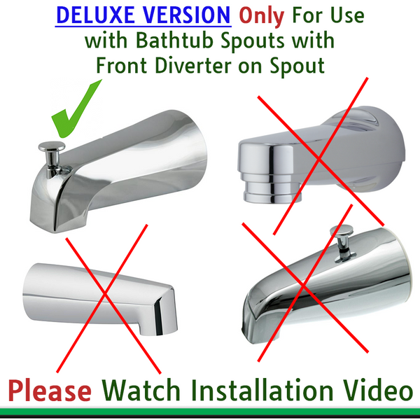 Wondurdog Deluxe Bathtub Spout and Garden Hose Attachment Dog Wash Kit w/Splash Shield and Rubber Scrubbing Teeth. Water Pressure Control Built In.