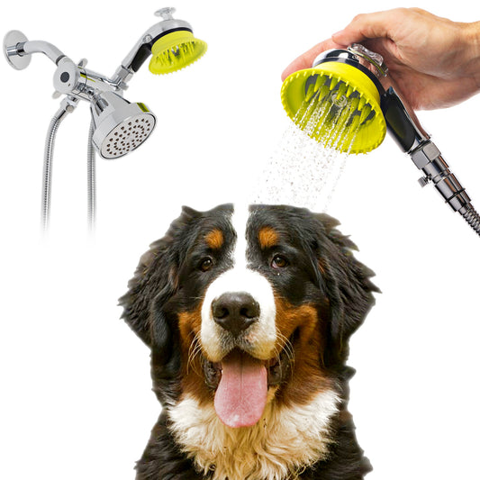 Wondurdog Deluxe Indoor/Outdoor Dog Wash Kit for Shower + Garden Hose with Water Pressure Control