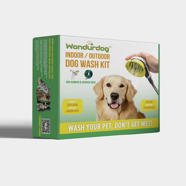 Wondurdog Quality Indoor / Outdoor Dog Wash Kit for Shower and Garden Hose