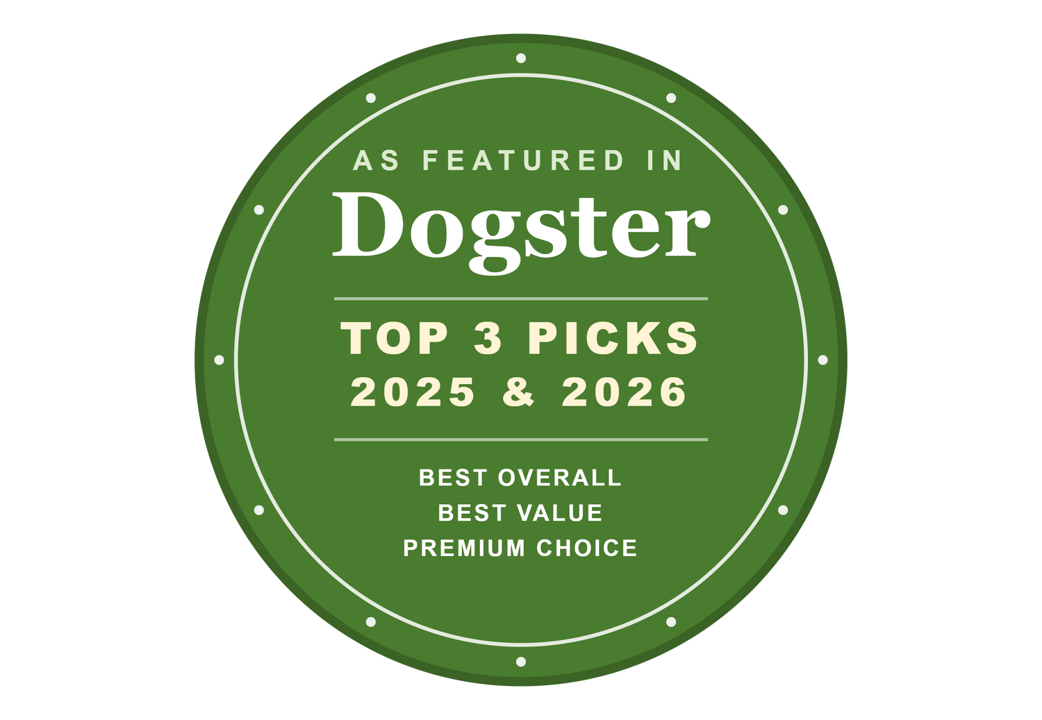 As Featured in Dogster — Top 3 Picks 2025 & 2026: Best Overall, Best Value, Premium Choice