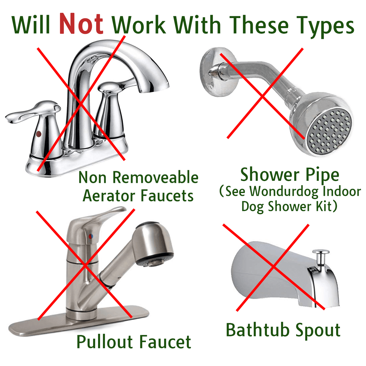 Wondurdog Sink Faucet Pet Wash Kit with Faucet Adapters and Garden Hose Attachment