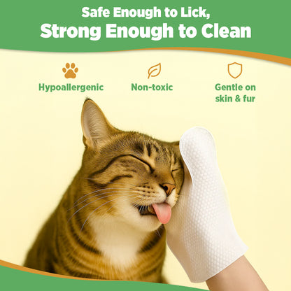 36pc. Premium Pet Glove Cleaning Wipes for Dogs & Cats | Textured, Deodorizing & Hypoallergenic Gloves with Aloe Vera & Shea Butter – Gentle, Skin-Safe Wipes for Fur, Face & Body, Odor Control