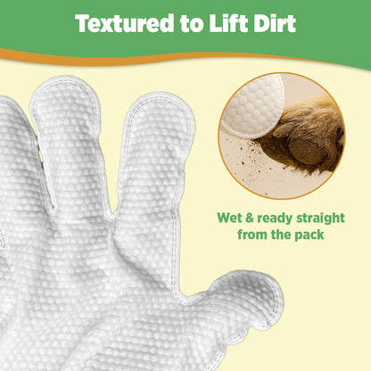 12pc. Premiun Pet Glove Cleaning Wipes – Textured, Hypoallergenic, Odor Control & Whole-Body Gentle | Wondurwipes by Wondurdog