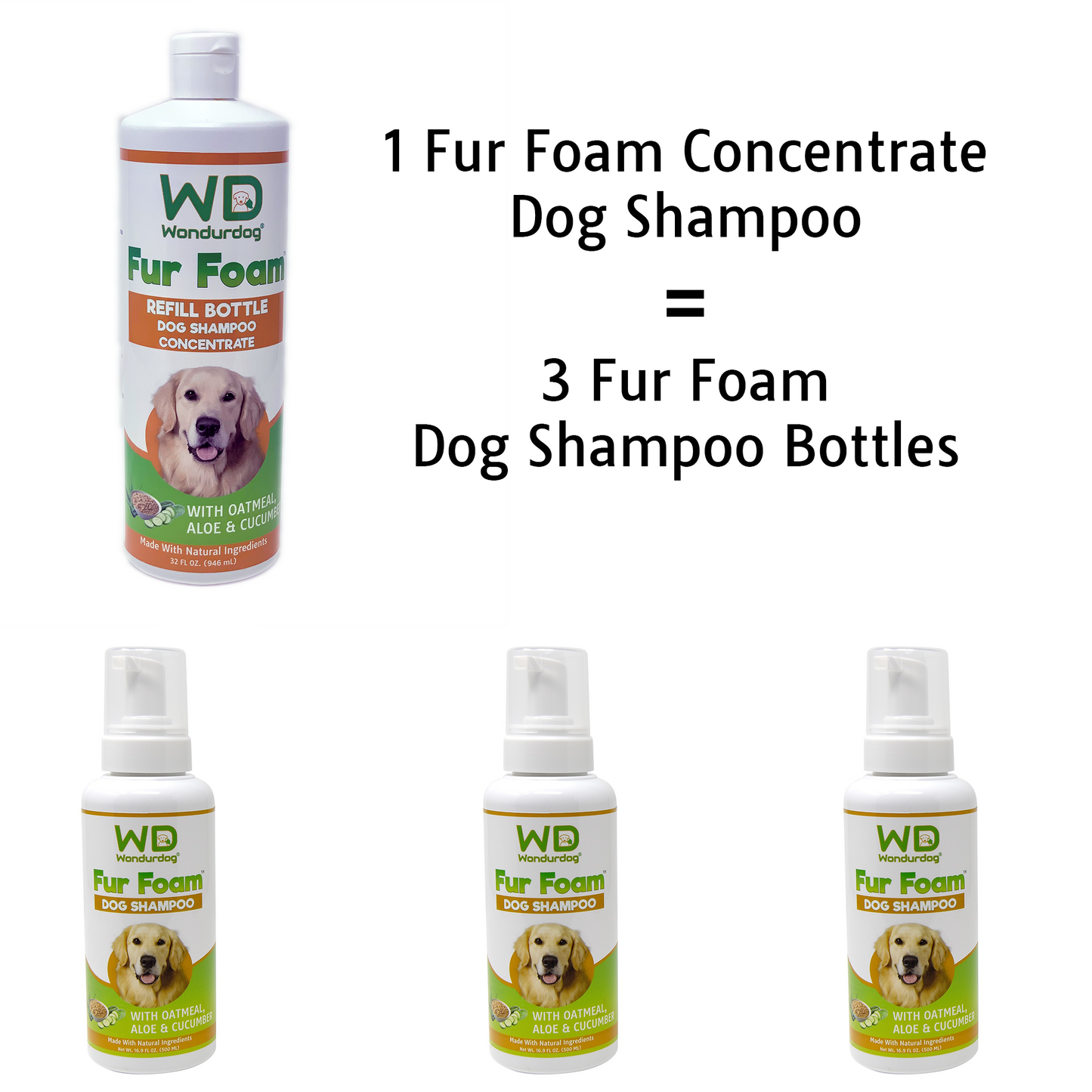 Wondurdog Fur Foam Refill Bottle - Concentrate