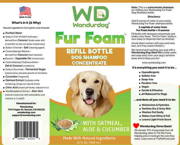 Wondurdog Fur Foam Refill Bottle - Concentrate