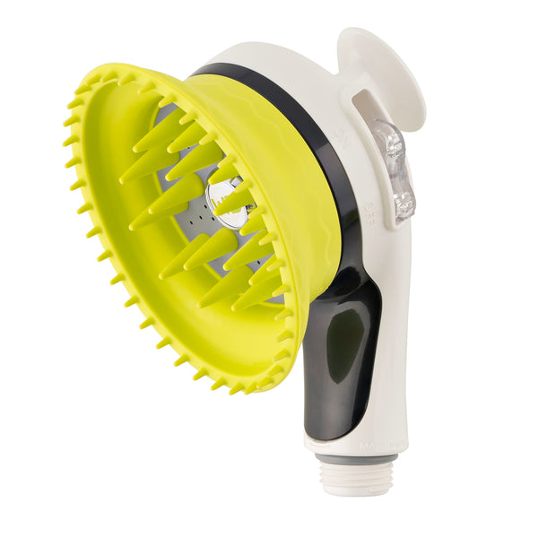 Wondurdog Shower Brush with Rubber Grooming Teeth and Splash Shield. (*Shower Brush Only)