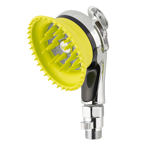 Wondurdog Deluxe Shower Brush with Rubber Grooming Teeth, Splash Shield and Water Pressure Control (*Shower Brush Only)