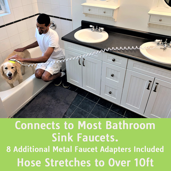 Wondurdog Sink Faucet Pet Wash Kit with Faucet Adapters and Garden Hose Attachment