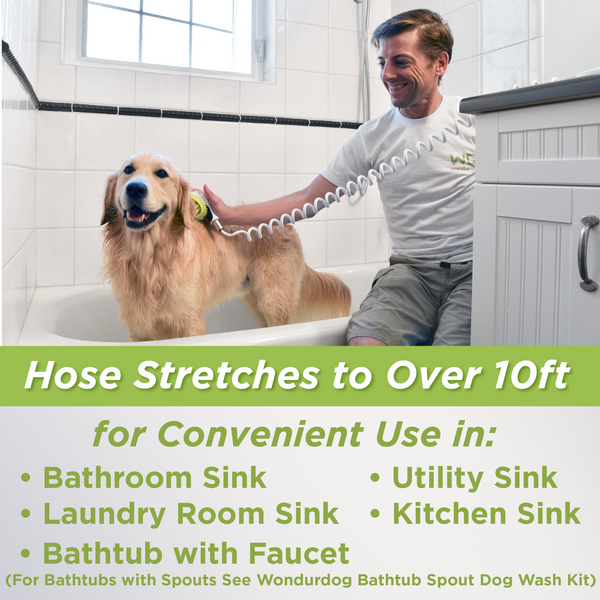 Wondurdog Sink Faucet Pet Wash Kit with Faucet Adapters and Garden Hose Attachment
