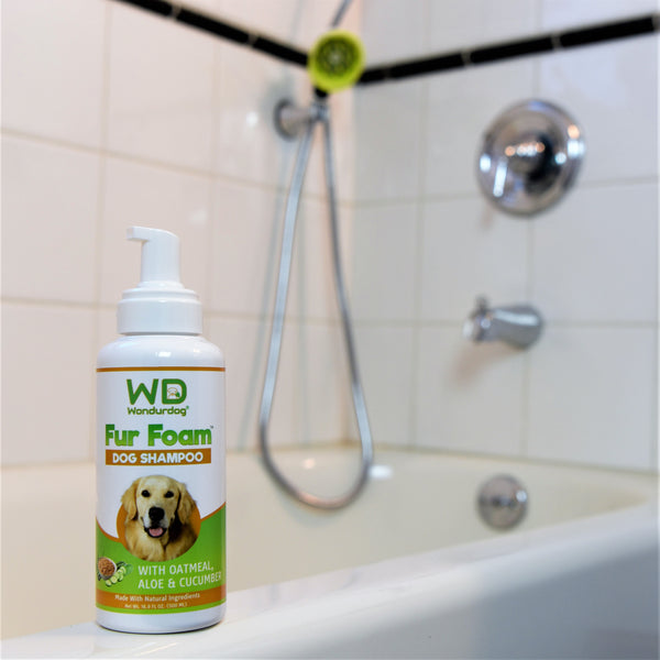 NEW!! - Wondurdog Fur Foam Dog Shampoo with Oatmeal, Coconut, Aloe and Cucumber