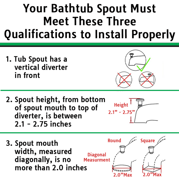 Wondurdog Bathtub Spout Diverter (Diverter Only)